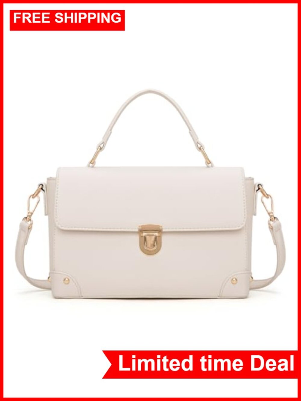 Elegant Vegan Leather Top Handle Purse with Adjustable Crossbody Strap